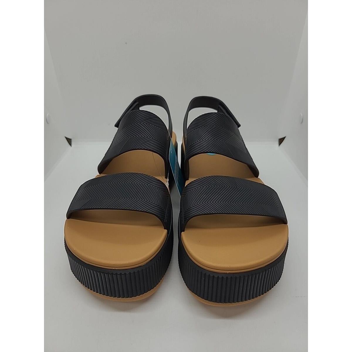 Reef Water Vista Higher Platform Sandals - Black Cognac Size 10