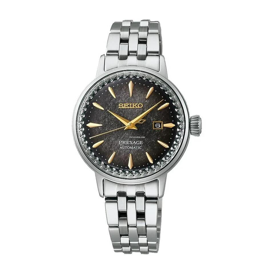 Seiko Presage Cocktail Time Star Bar Black Dial Women`s Watch SRE015