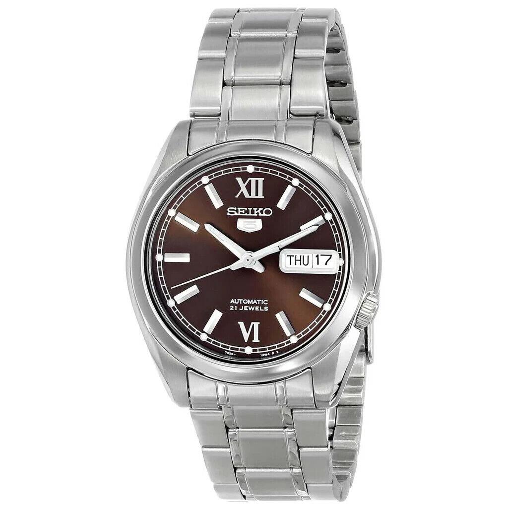 Seiko SNKL53 Men`s 5 Automatic Stainless Steel Bracelet Brown Dial Watch