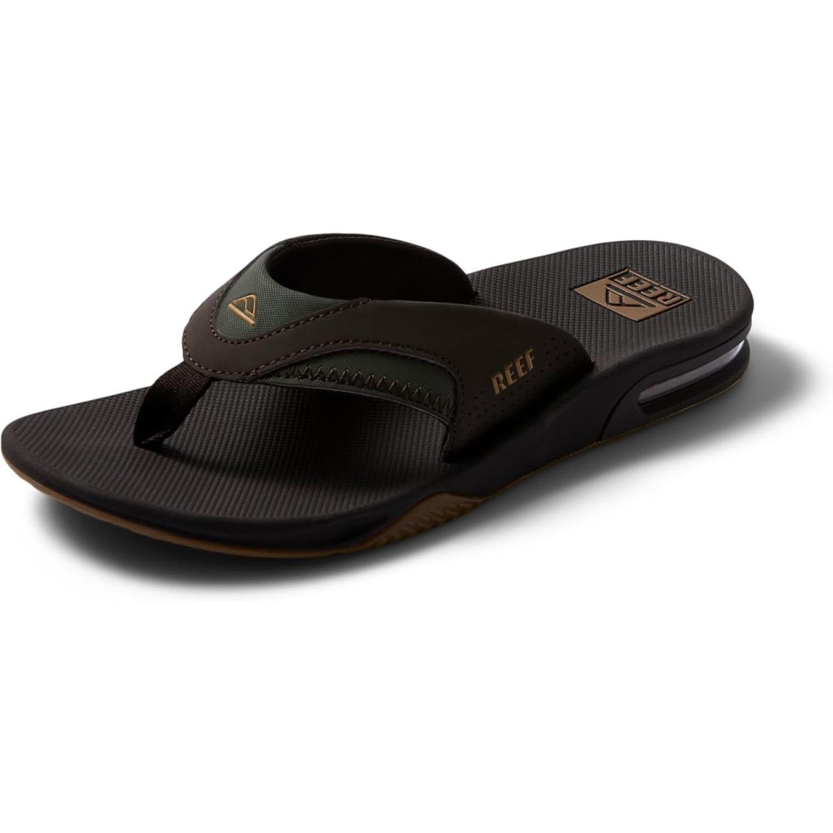 Reef Fanning Men`s Bottle Opener Flip Flop Arch Support 10 Brown/gum