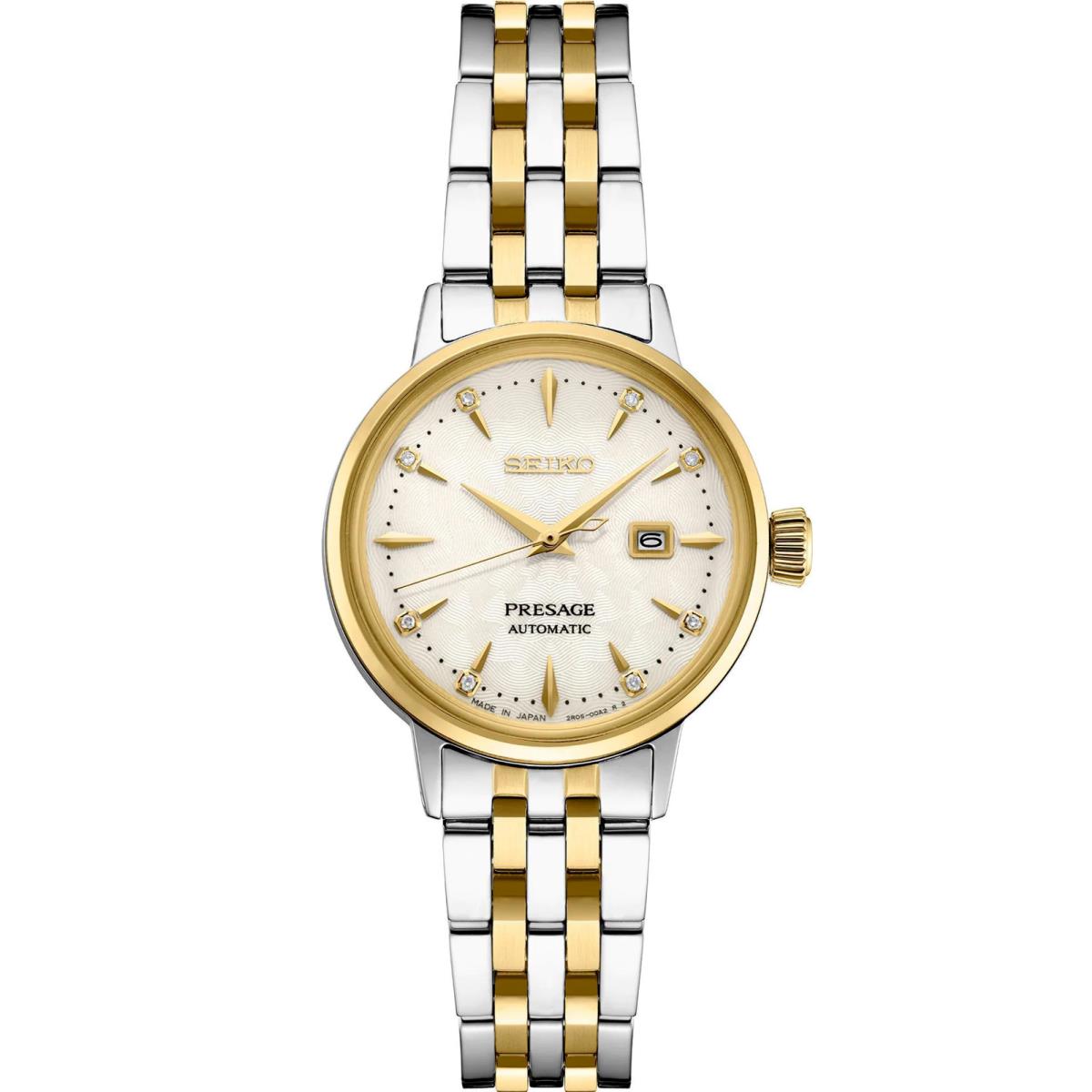 Seiko Women Presage Cocktail White Lady Diamond Twist Automatic Watch SRE010