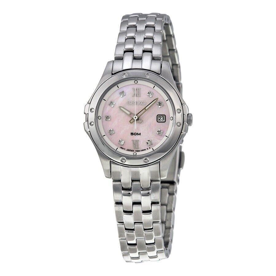 Seiko Le Grand Pink Mother of Pearl Dial Ladies Stainless Steel Watch SXDE21