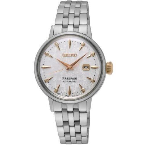 Seiko Women Presage Cocktail Clover Club Diamond Twist Automatic Watch SRE009