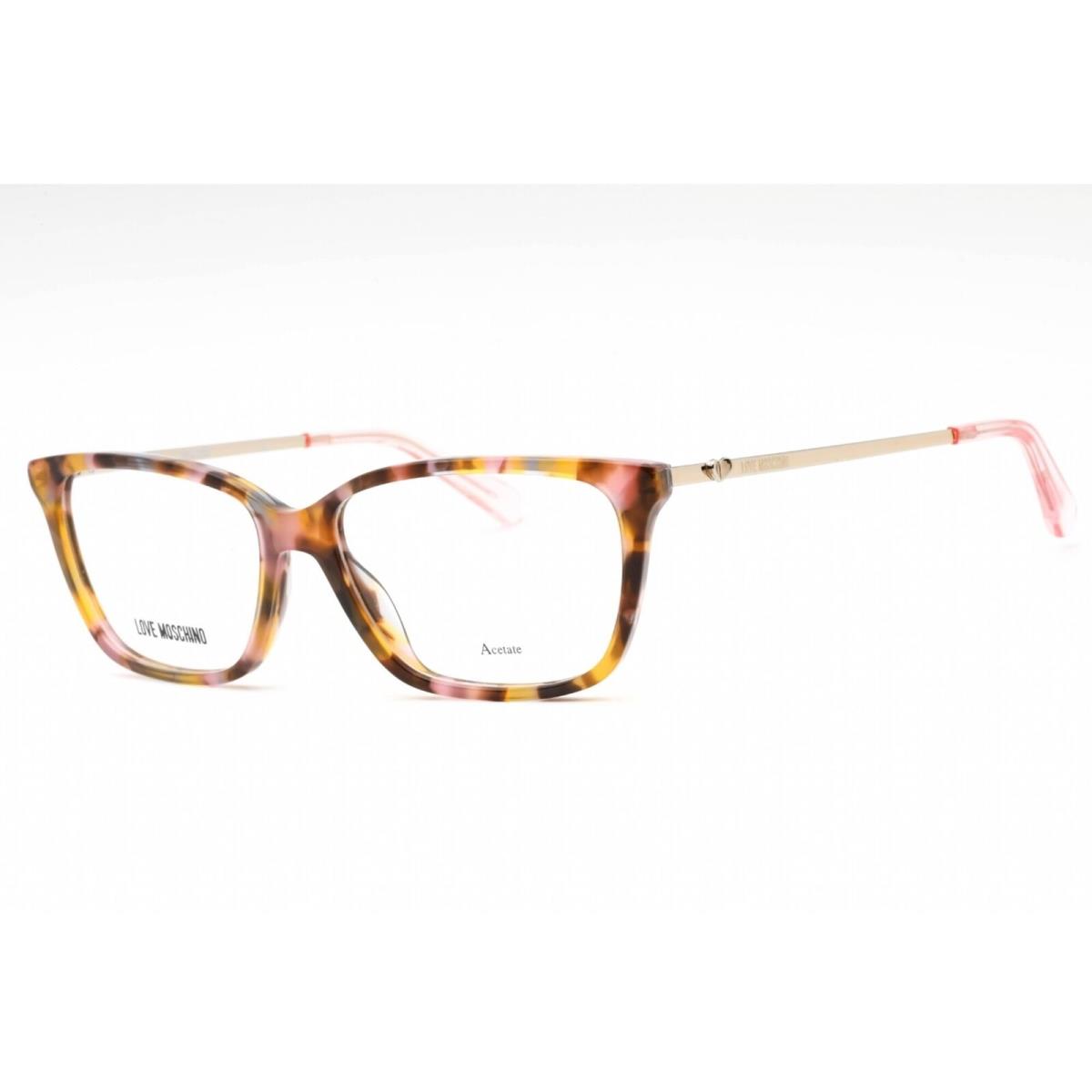 Moschino Love Women`s Eyeglasses Havana Pink Acetate Rectangular MOL550 00T4 00