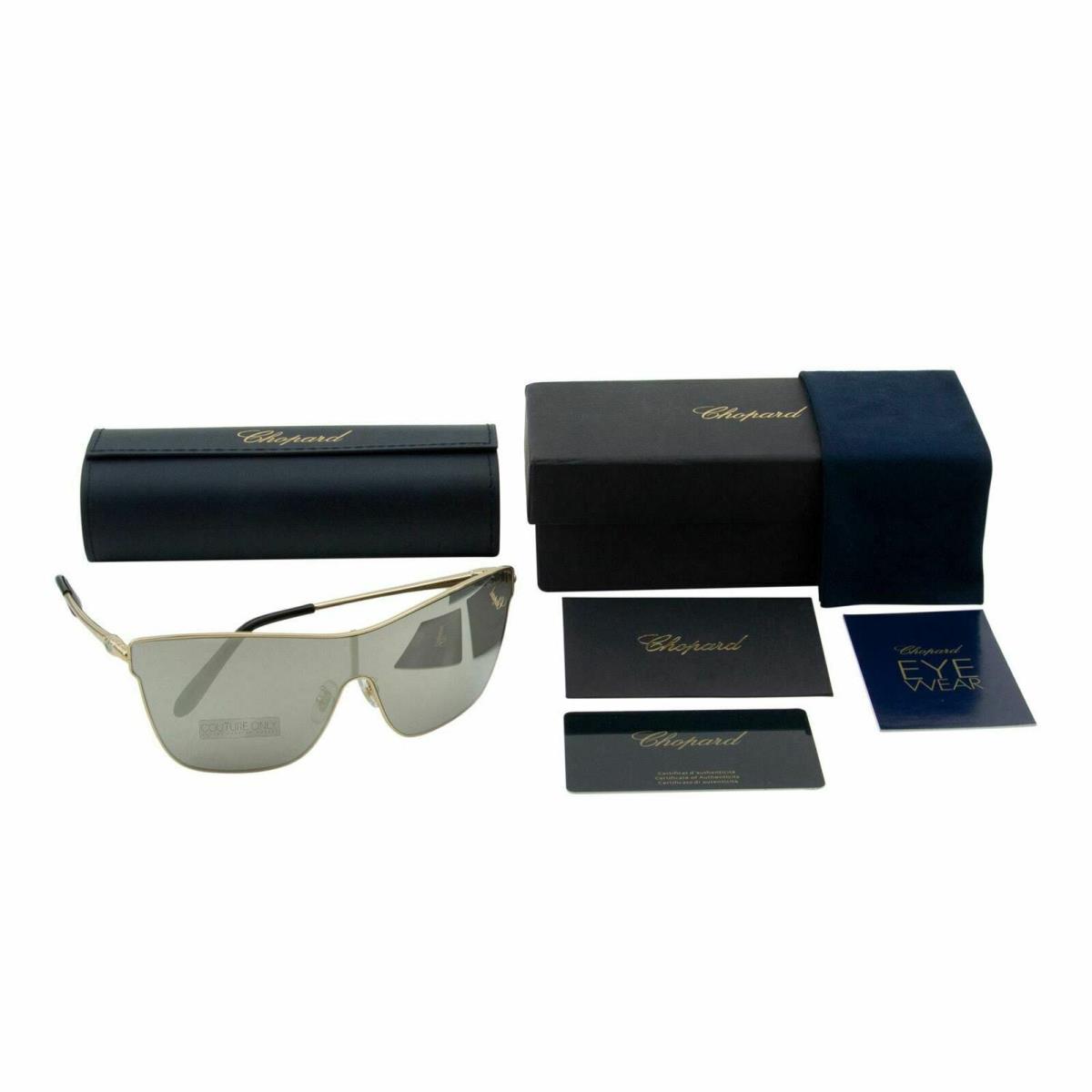 Chopard Women Oversized Sunglasses Gold Gray Mirrored Lens SCHC20S-300G