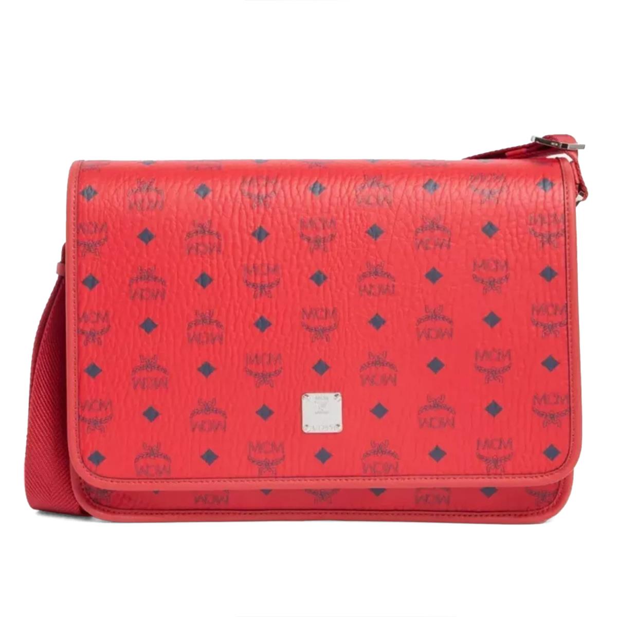 Mcm Aren Candy Red Size Medium Leather Messenger Bag