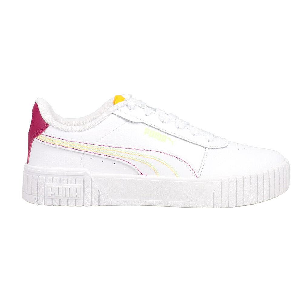 Puma Carina 2.0 Color Stitching Platform Womens White Sneakers Casual Shoes 402 - White