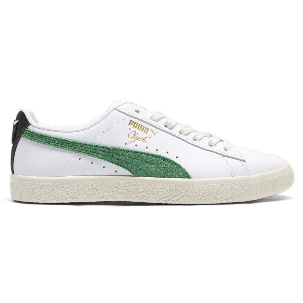 Puma Clyde Base L Lace Up Mens White Sneakers Casual Shoes 39941302 - White