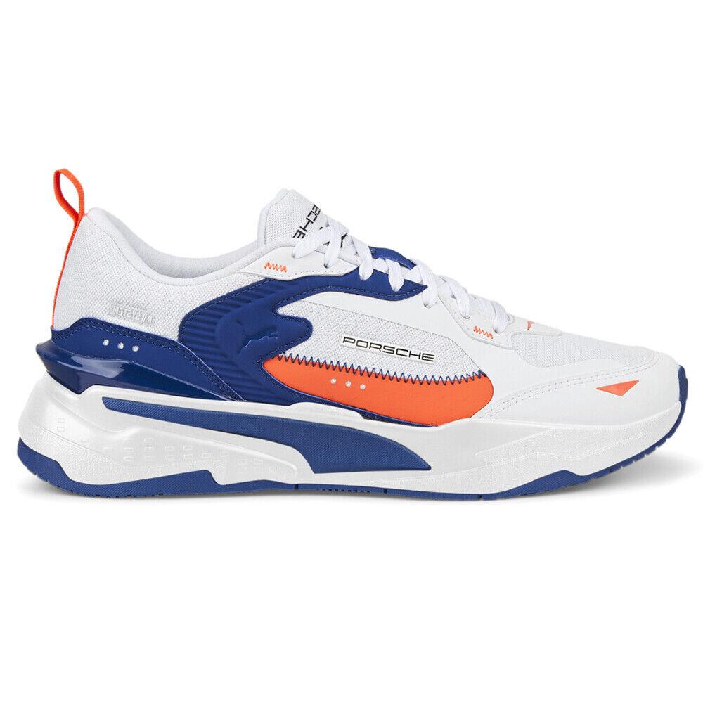 Puma Pl Rsfast Motorsport Lace Up Mens Blue Orange White Sneakers Casual Shoe - Blue, Orange, White