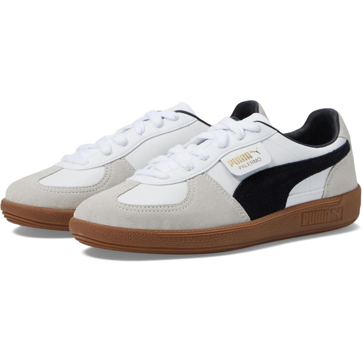 Women`s Shoes Puma Palermo Leather Casual Lace Up Sneakers 397647-01 White - White