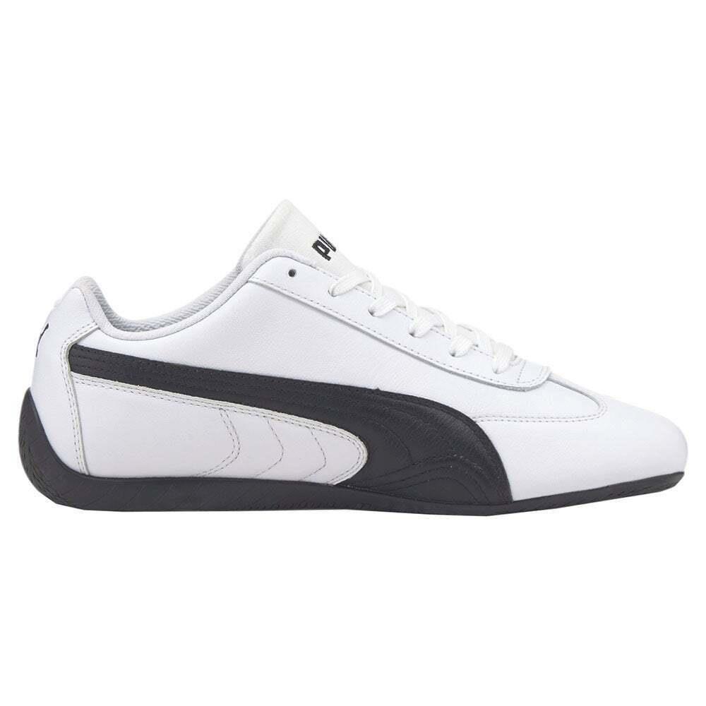 Puma Speedcat Shield Lace Up Mens Black White Sneakers Casual Shoes 387054-01 - Black, White