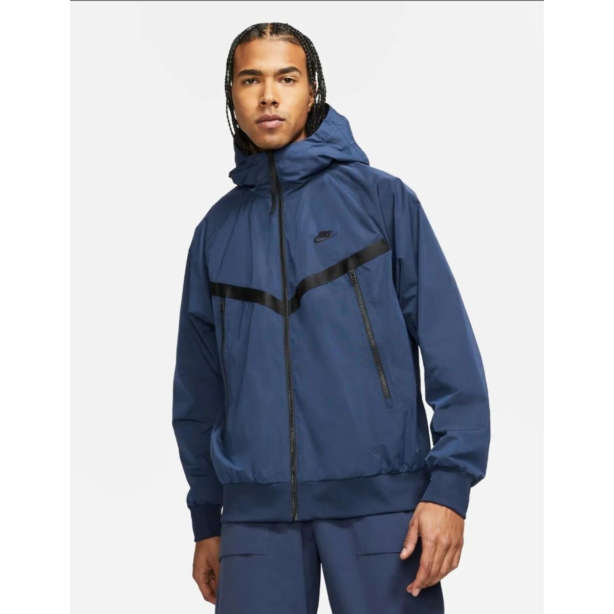 Nike Premium Essentials Unlined Hooded Windrunner Jacket Men Sm Blue DA7354 455