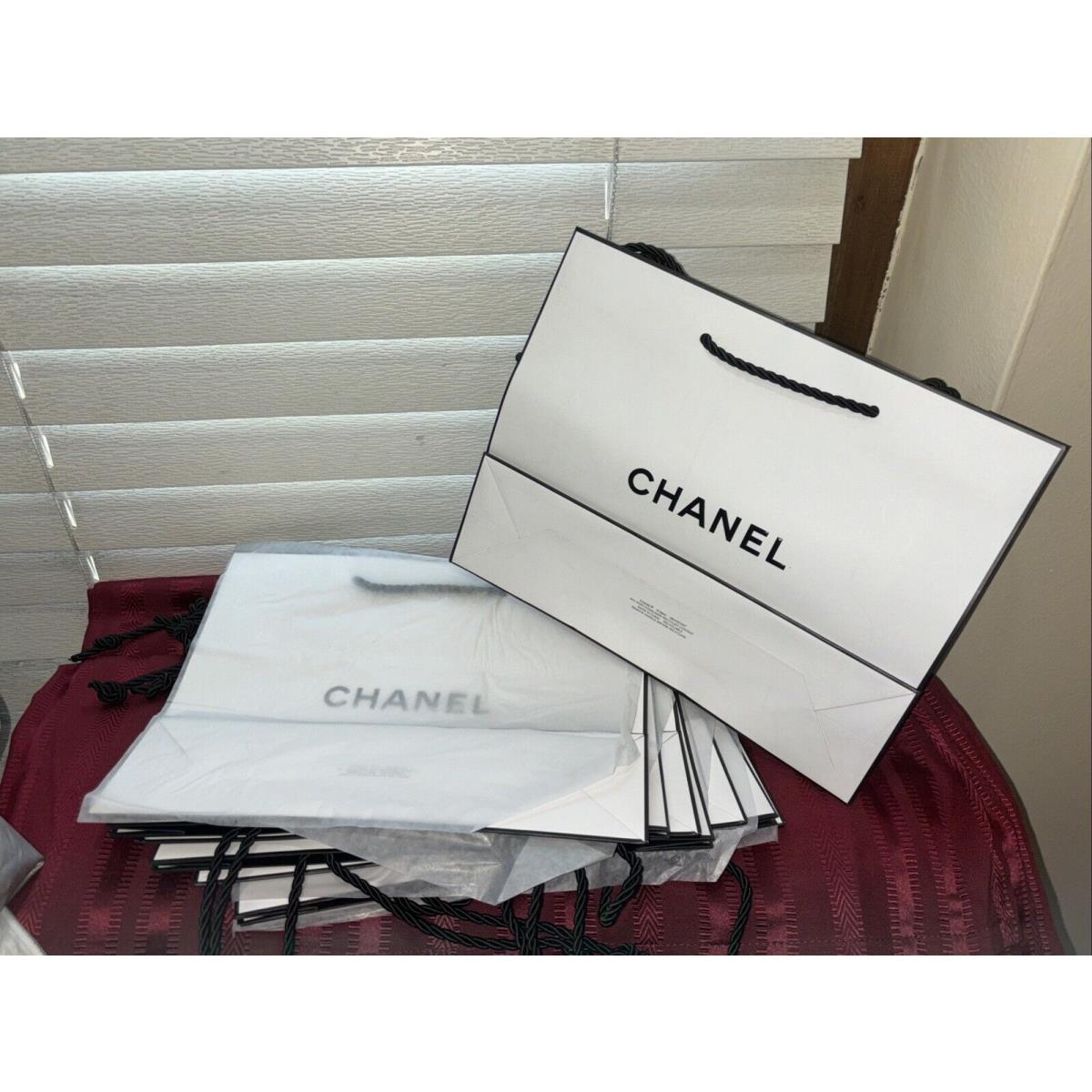 Chanel Paper Bag Shopping Bag White Gift Bag 10 x.8 x3 Lot of 10