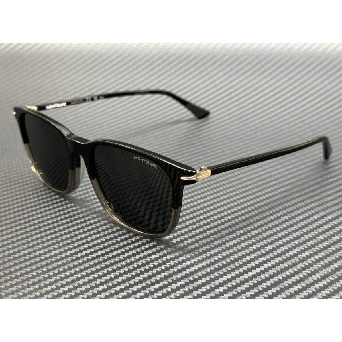 Montblanc Mont Blanc MB0338S 003 Black Grey Men`s Medium 52 mm Sunglasses