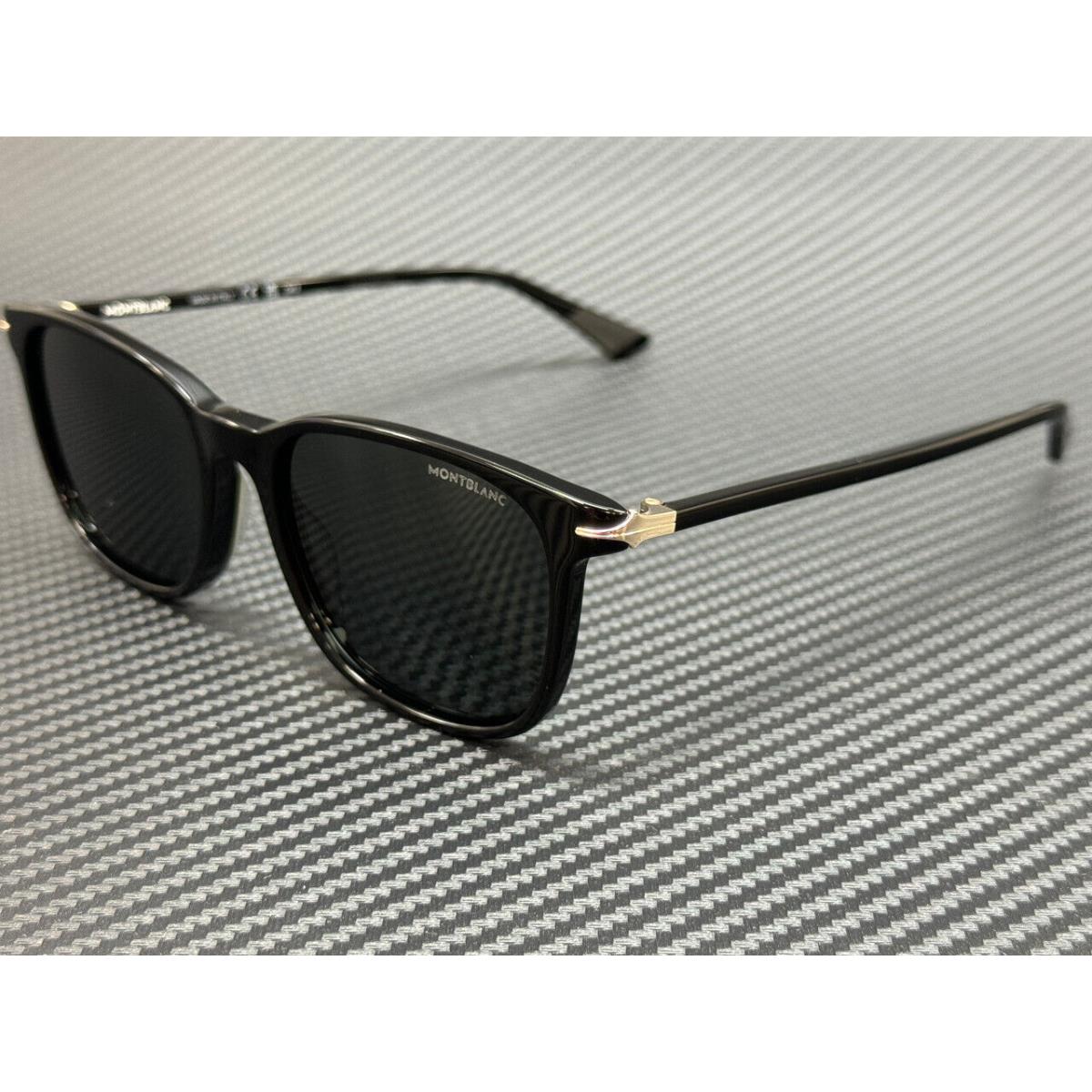 Montblanc Mont Blanc MB0338S 001 Black Grey Men`s Medium 52 mm Sunglasses