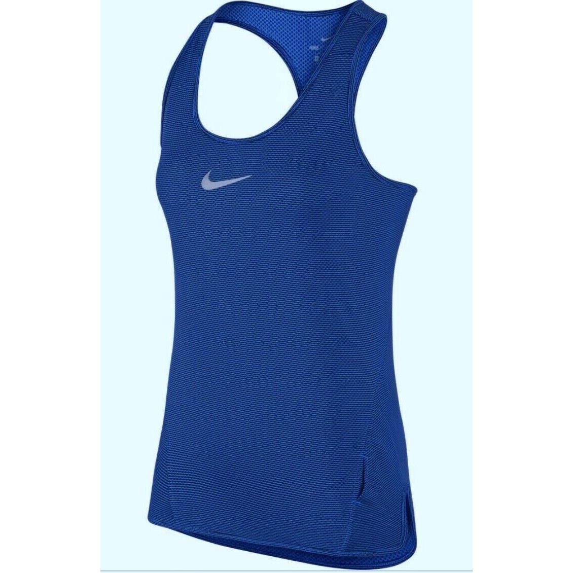 Nike Aeroreact Running Photo Deep Royal Blue Racerback Reflect Tank Top Women XS