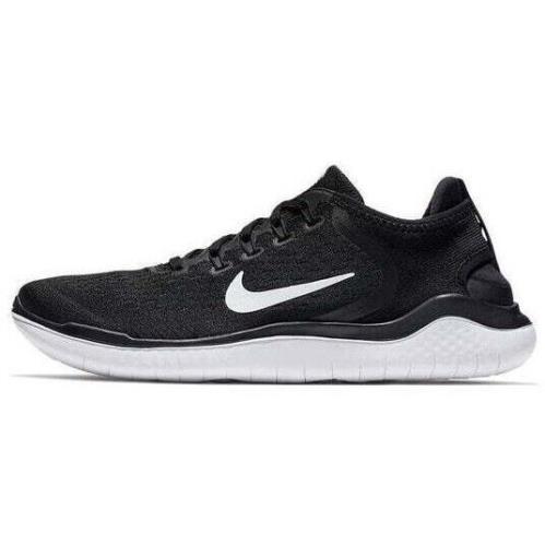 Nike Free RN 2018 Men`s Running Shoes Sneakers Black White 942836-001 - Black