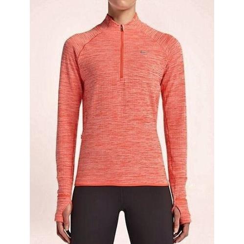 Nike Sphere Element 1/2 Zip Reflective Orange L/s Running Shirt Womens Sz L