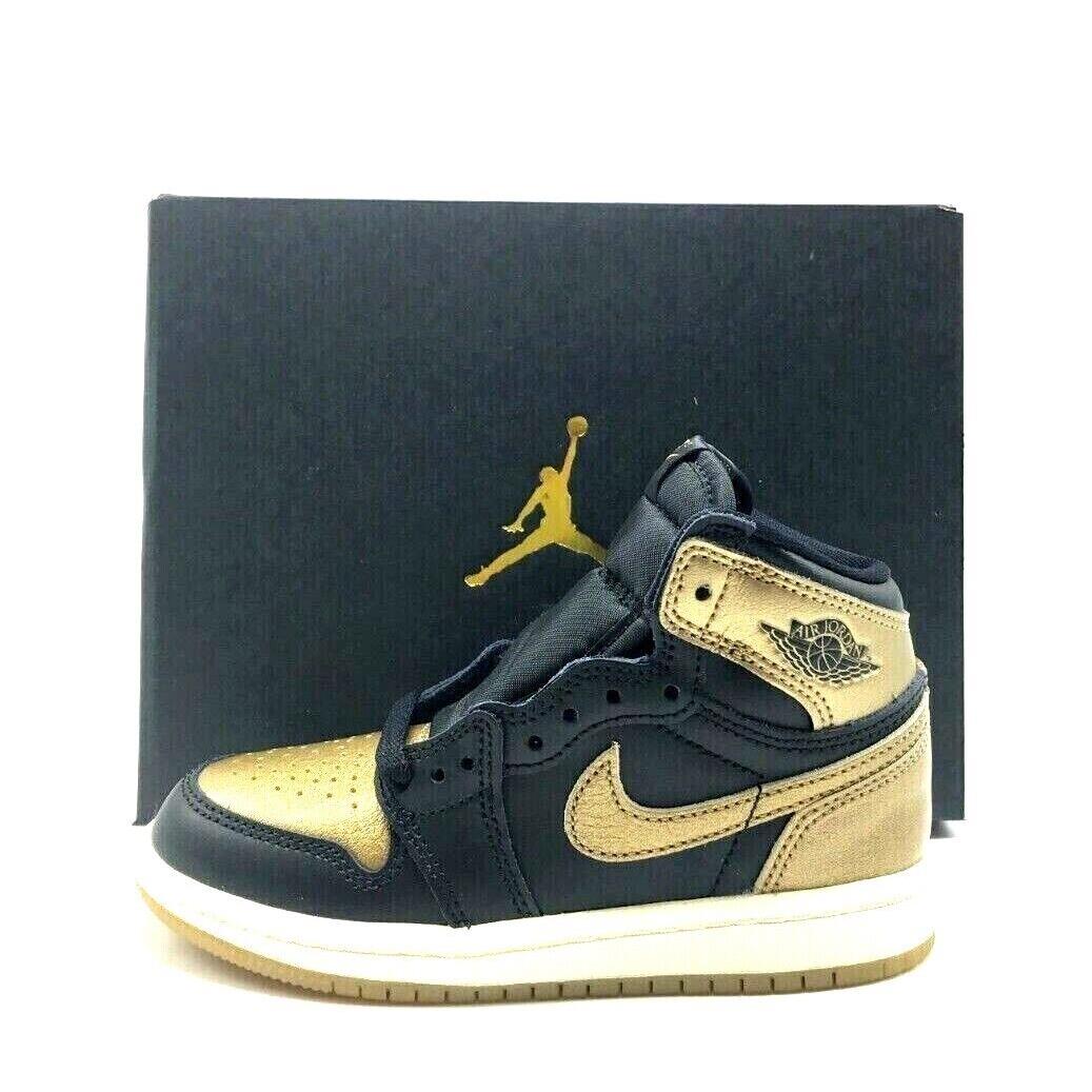 Pre-school Nike Air Jordan 1 Retro High OG PS Black/gold FD1412 071