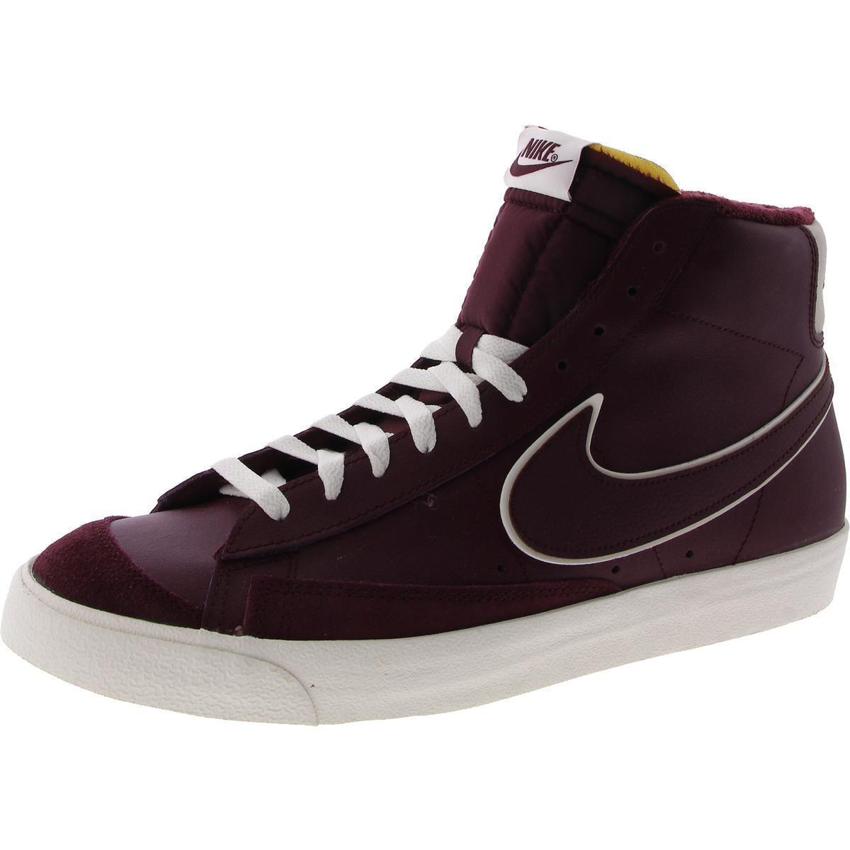 Nike Mens Blazer Mid `77 Prm Lace-up Casual and Fashion Sneakers Bhfo 9761 - Night Maroon