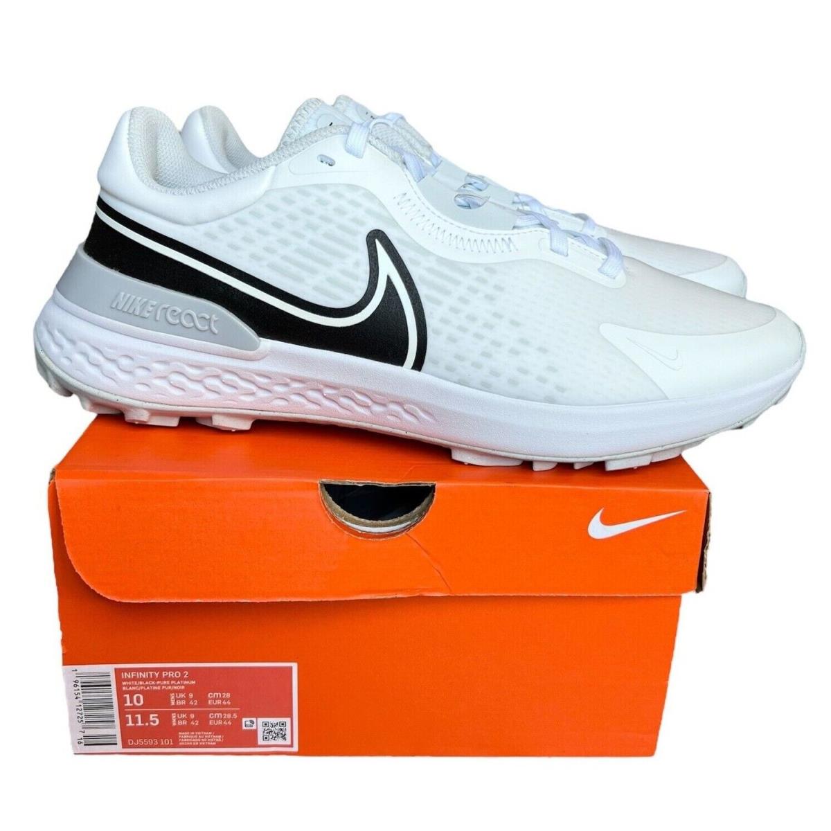 Nike React Infinity Pro 2 Sizes 8-15 Men`s Golf Shoes White Black. DJ5593-101 - White