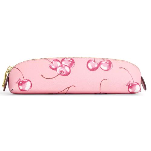 Coach Pencil Case - CR427 Pink Violet Cherry Printed Canvas Leather