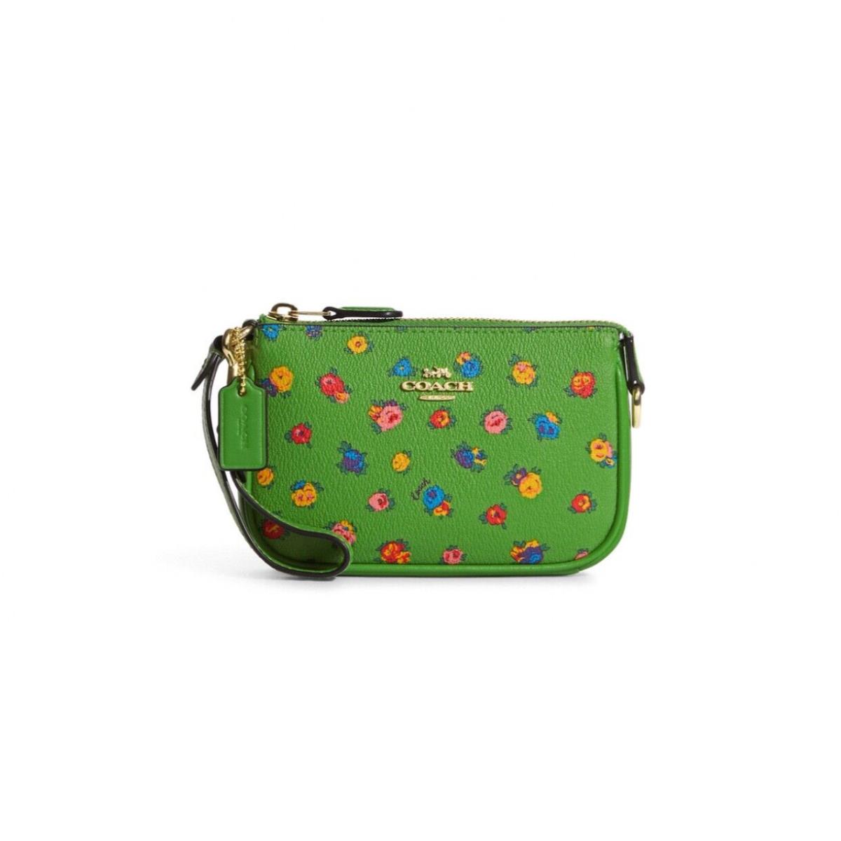 Coach Nolita 15 Wristlet with Mini Vintage Rose Print Neon Green Multi C9931