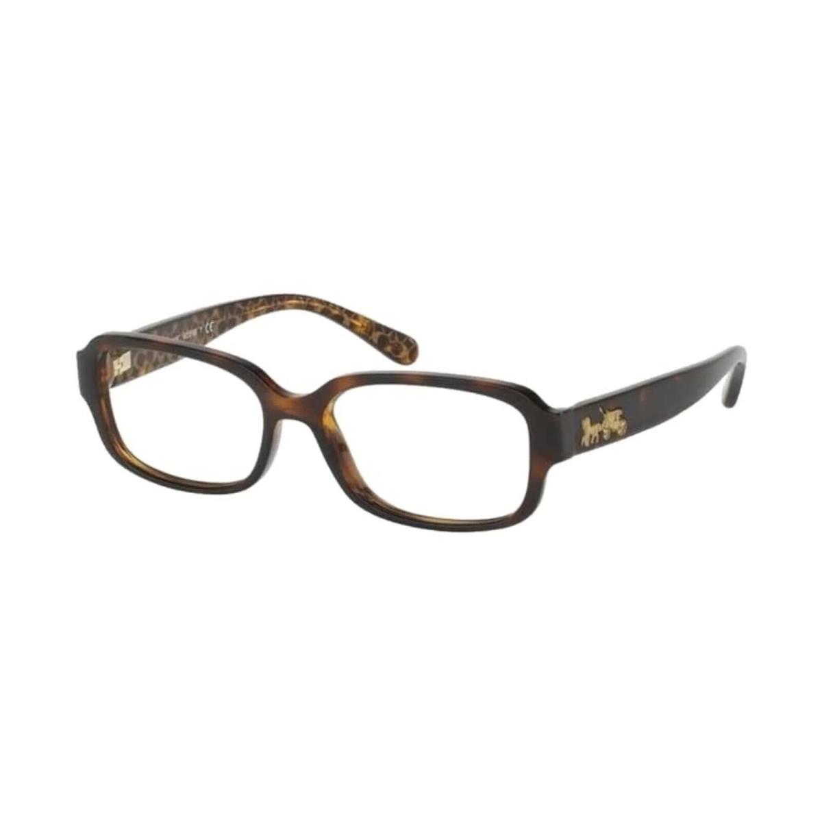 Coach Eyeglasses HC 6105 5394 Dark Tortoise Brown Rectangular 53mm