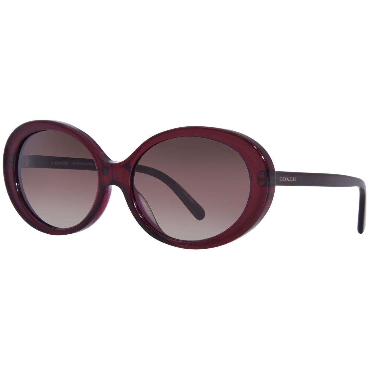 Coach HC8270U 5557E2 Sunglasses Women`s Transparent Burgundy/burgundy Grad. 55mm