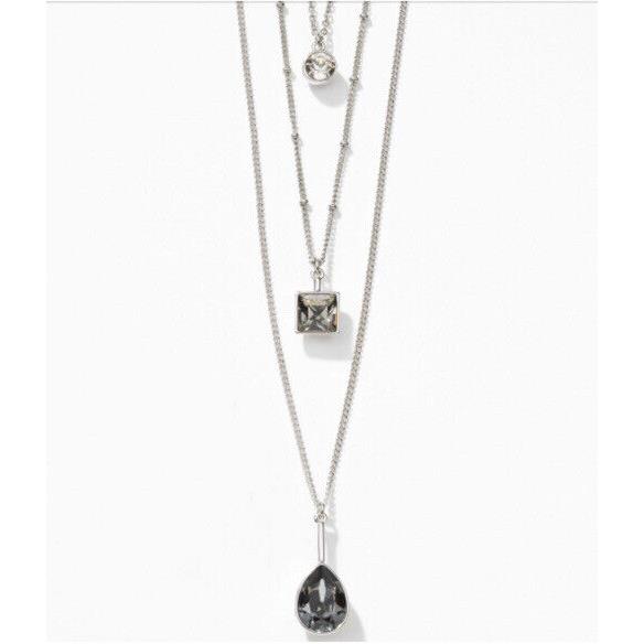 Touchstone Crystal By Swarovski Necklace Triple Layered Black Condition