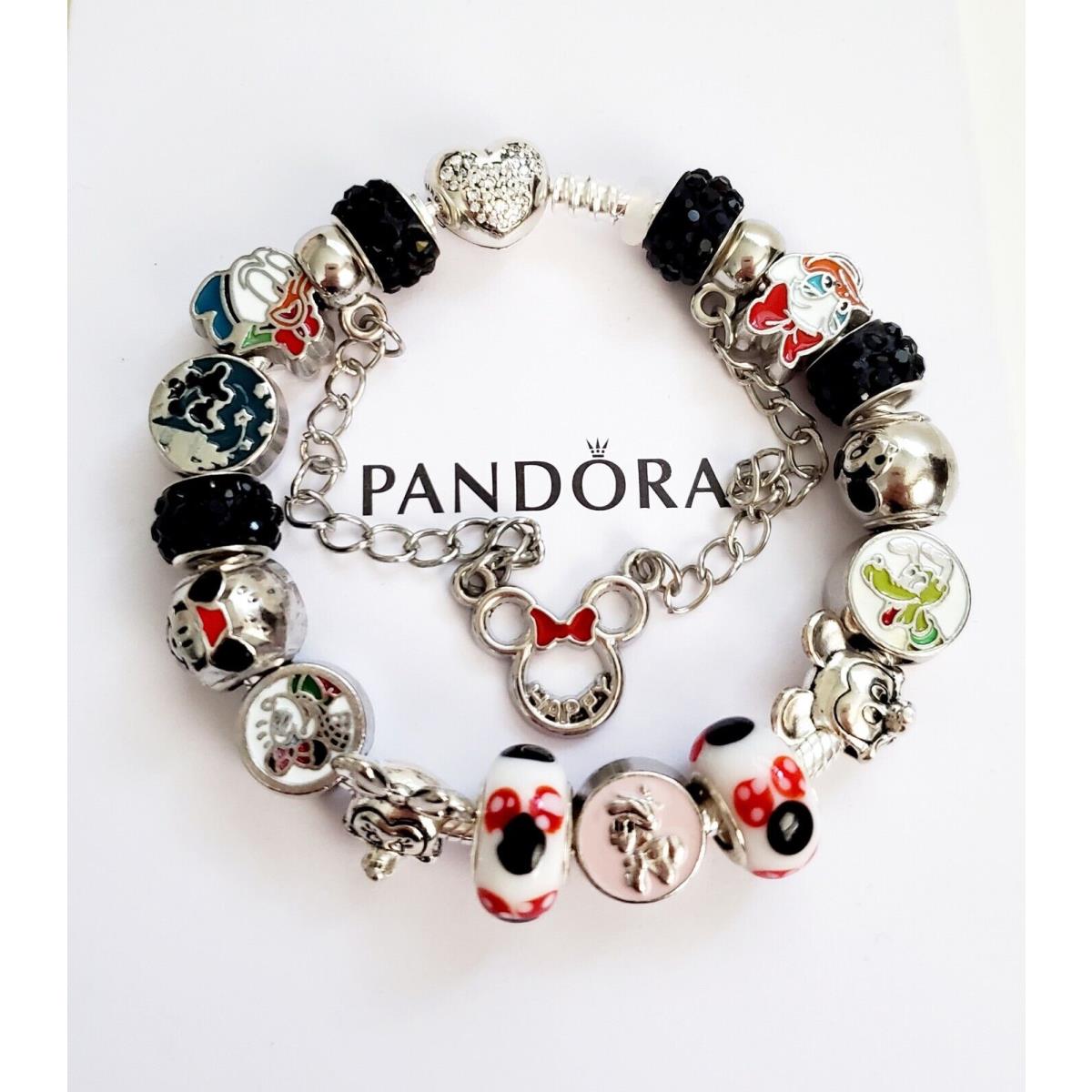 Pandora Mickey Mouse Bracelet with 925 Silver Disney Charms