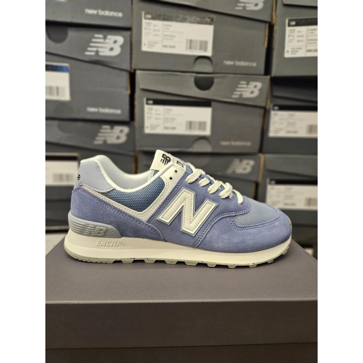 New Balance Men`s 574 Blue Suede Shoes U574FDG