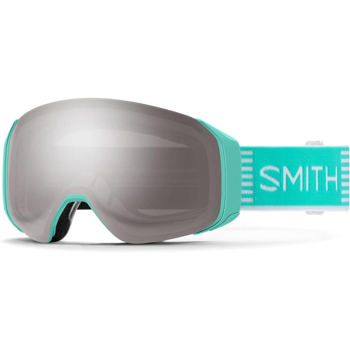 Smith 4D Mag S Chromapop Ski Goggles with Bonus Lens - Multiple Colors Iceberg Sport Stripes - Platinum/Storm Blue Sensor