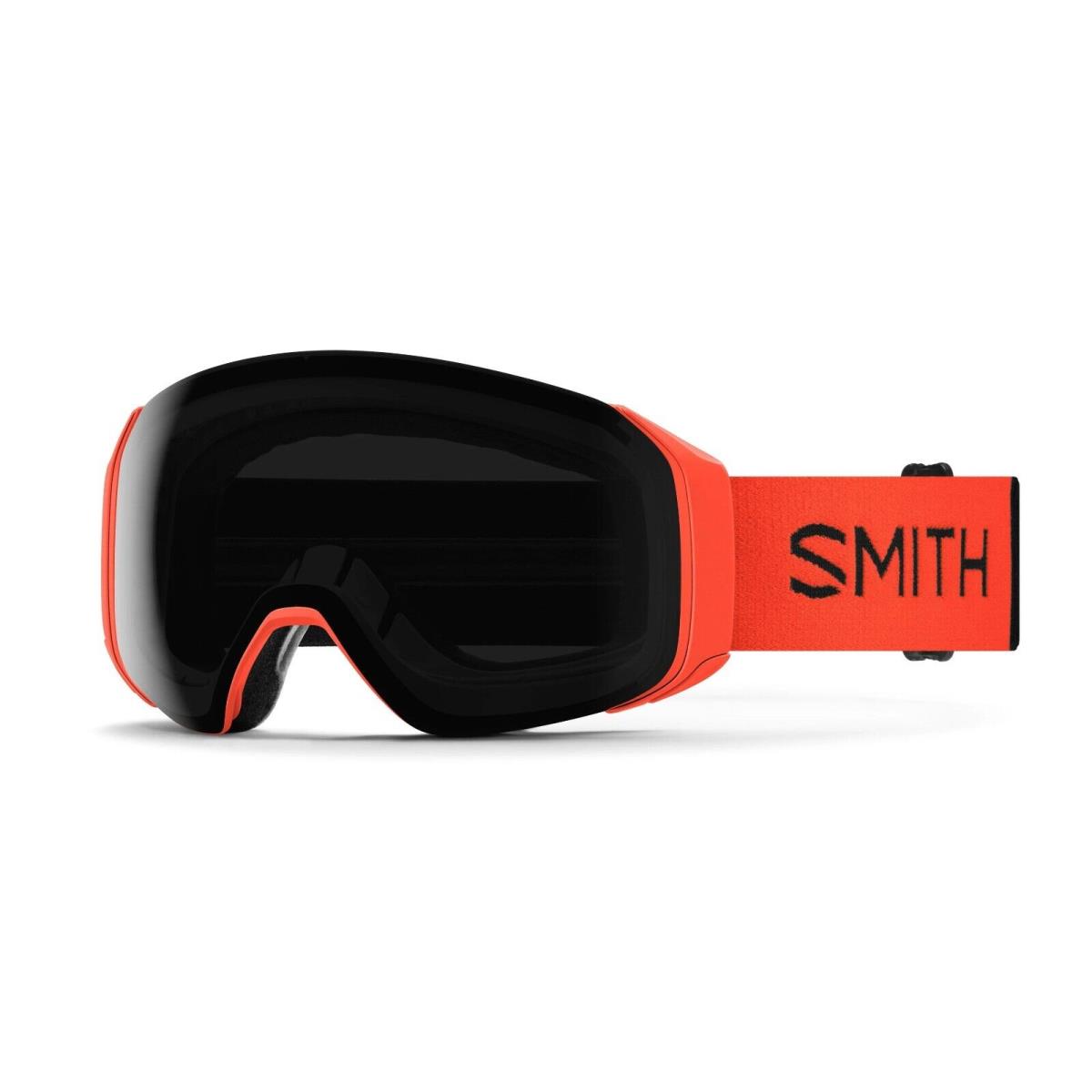 Smith 4D Mag S Chromapop Ski Goggles with Bonus Lens - Multiple Colors Poppy - Sun Black/Storm Blue Sensor