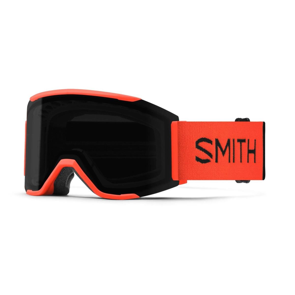 Smith Squad Mag Ski Goggles Poppy Chromapop Sun Black + Bonus Lens