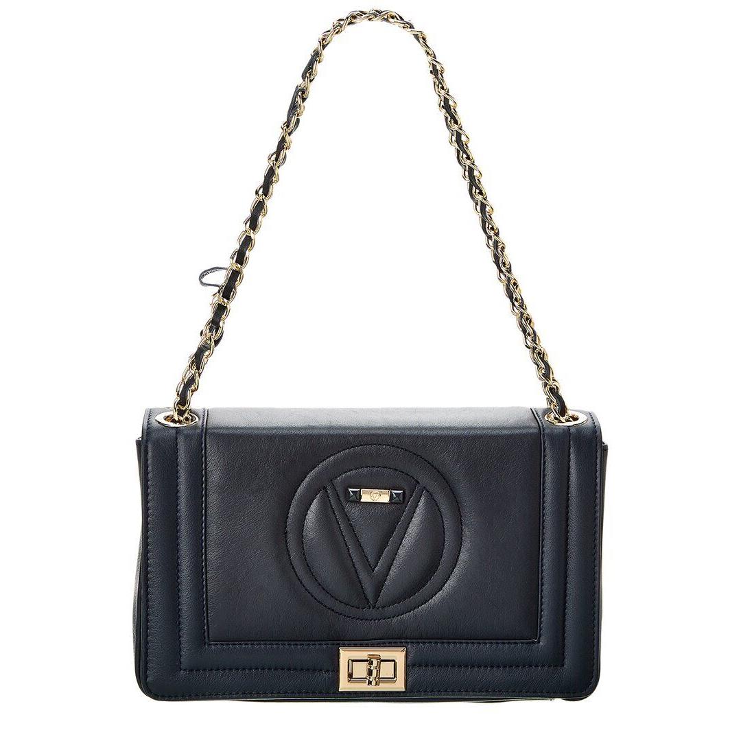 Valentino By Mario Valentino Alice Signature Leather Shoulder Bag Women`s Blue