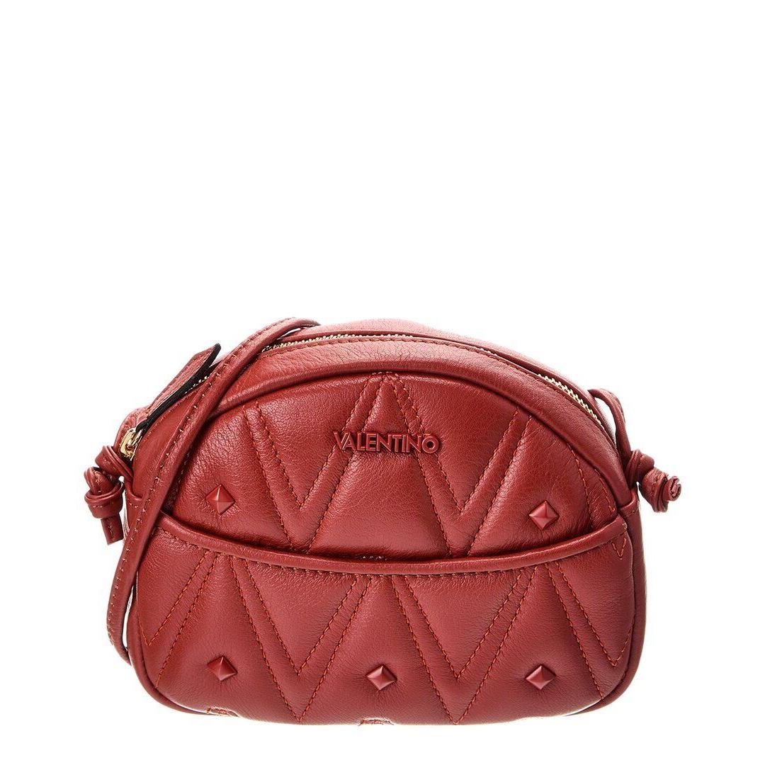 Valentino By Mario Valentino Moony Diamond Leather Crossbody Women`s Red