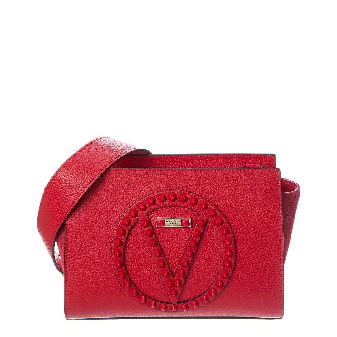 Valentino By Mario Valentino Kiki Rock Leather Shoulder Bag Women`s Red