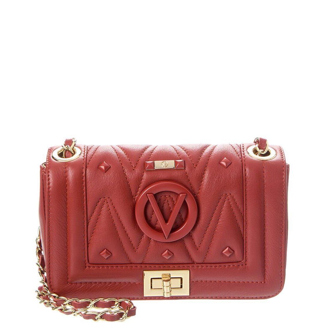 Valentino By Mario Valentino Beatriz Diamond Leather Shoulder Bag Women`s Red