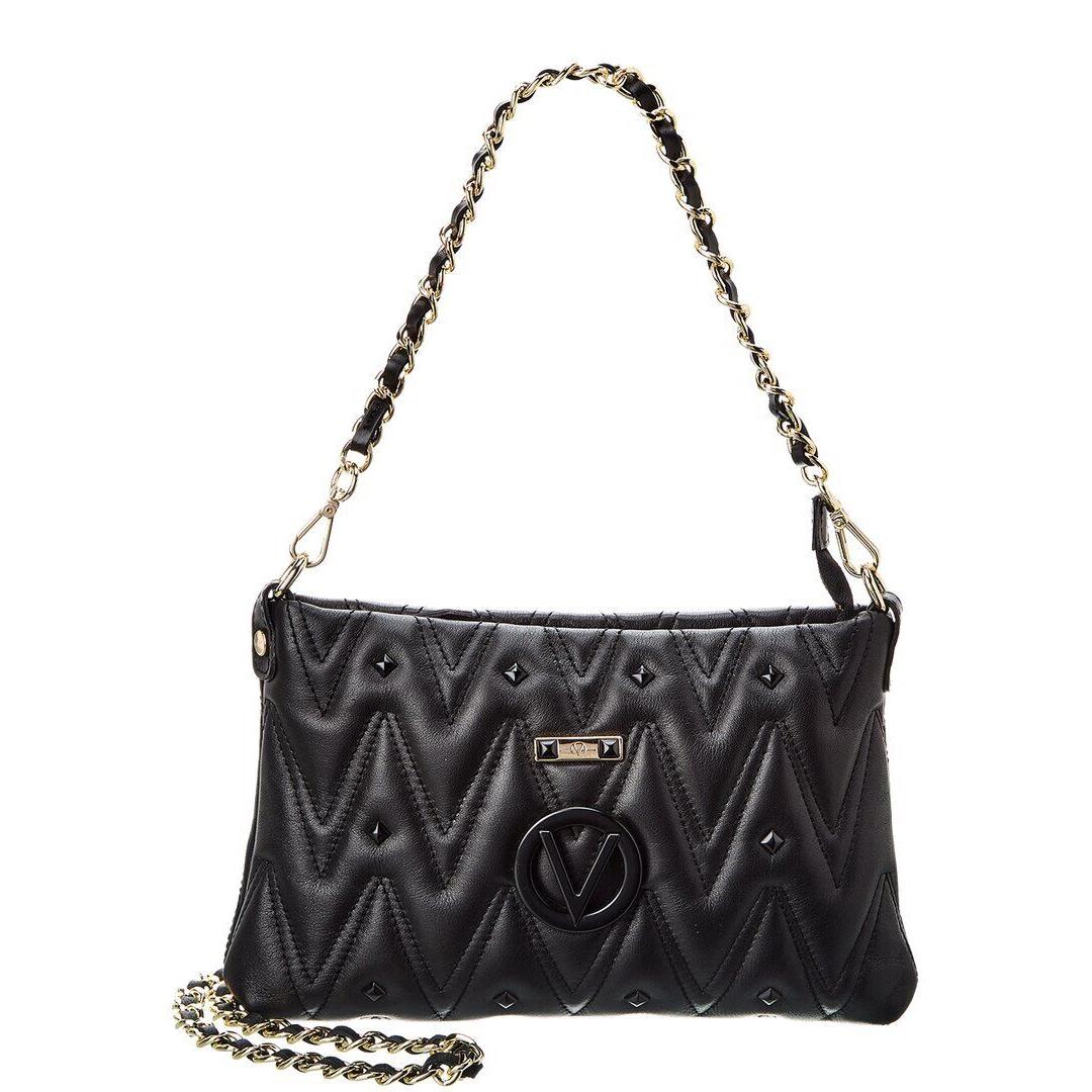 Valentino By Mario Valentino Vanille Diamond Leather Shoulder Bag Women`s Black