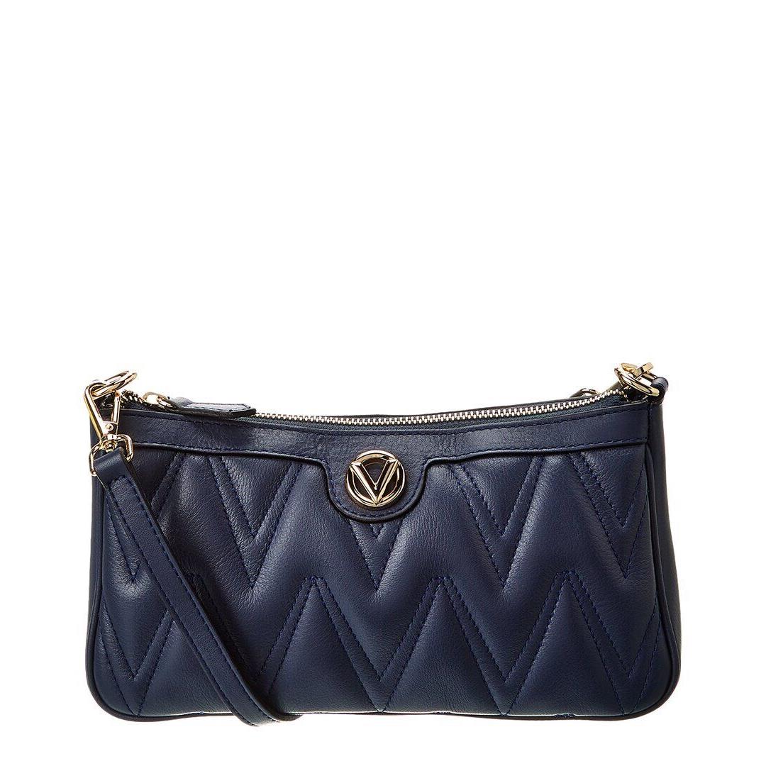 Valentino By Mario Valentino Jeanette Diamond Leather Shoulder Bag Women`s Blue