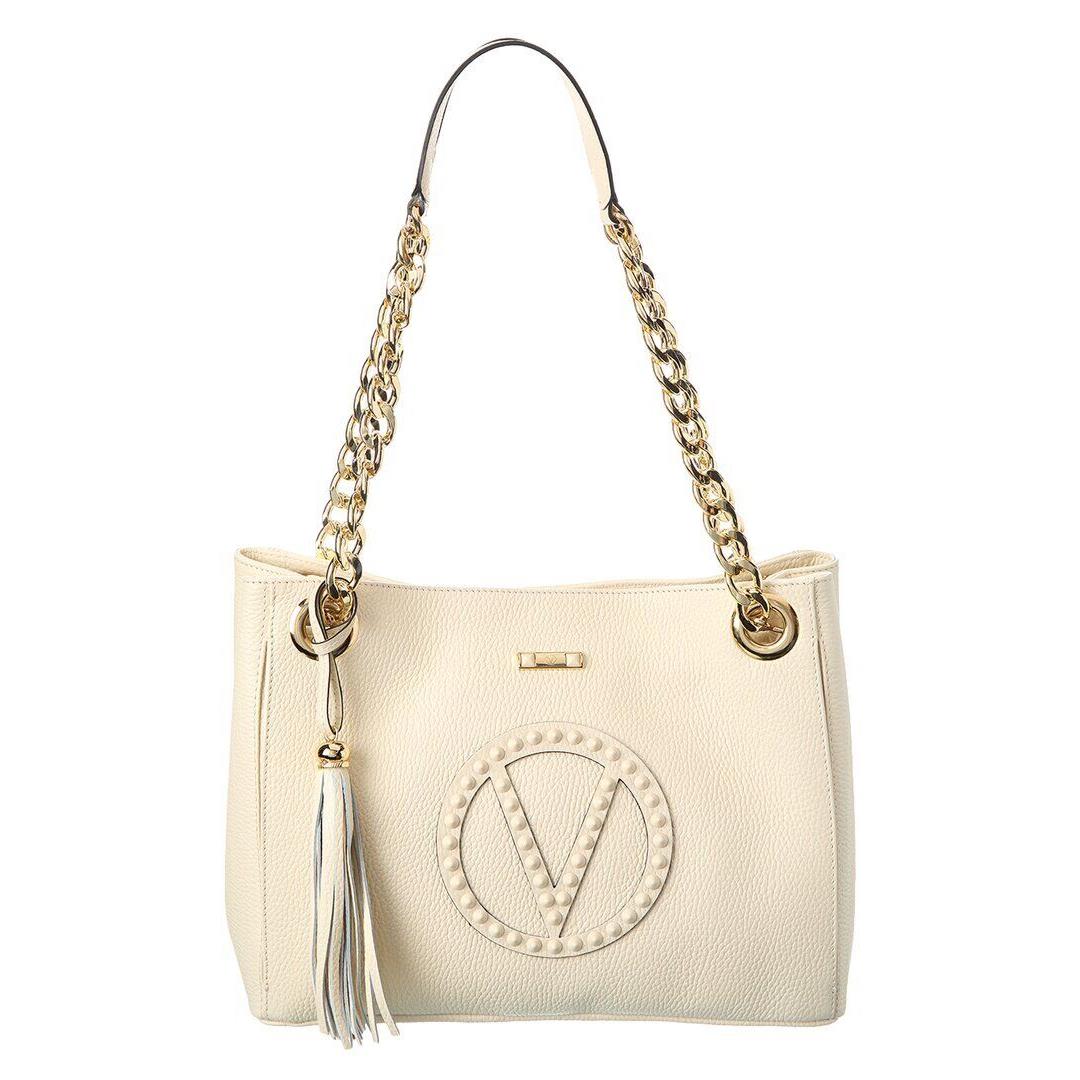 Valentino By Mario Valentino Luisa Rock Leather Shoulder Bag Women`s White