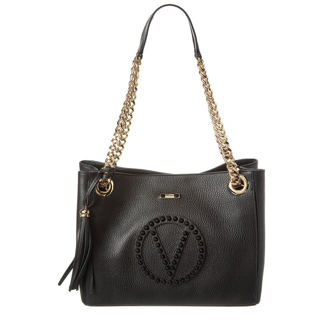 Valentino By Mario Valentino Luisa Rock Leather Shoulder Bag Women`s Black