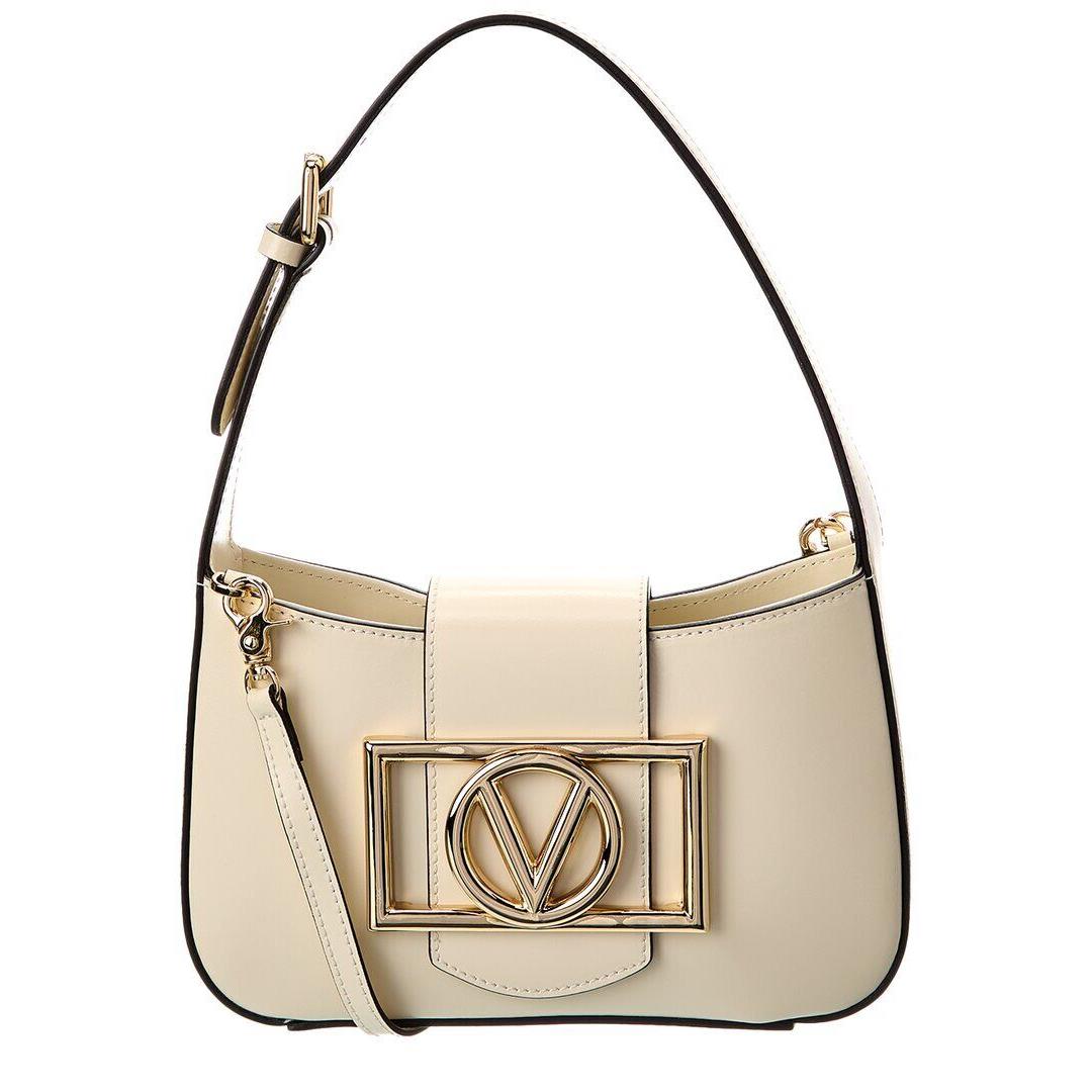 Valentino By Mario Valentino Kai Super V Leather Crossbody Women`s White