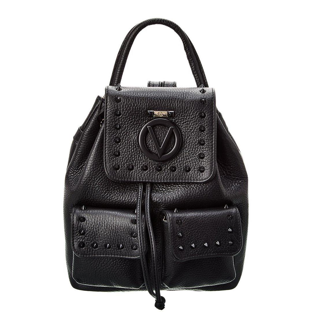 Valentino By Mario Valentino Abraham Preciosa Leather Backpack Women`s Black