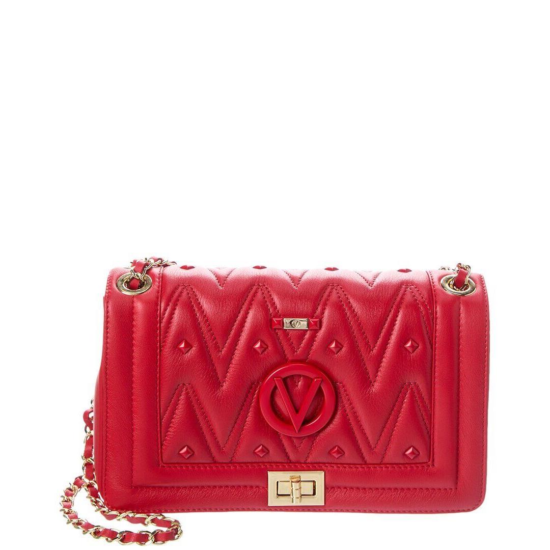 Valentino By Mario Valentino Alice Diamond Leather Shoulder Bag Women`s Red