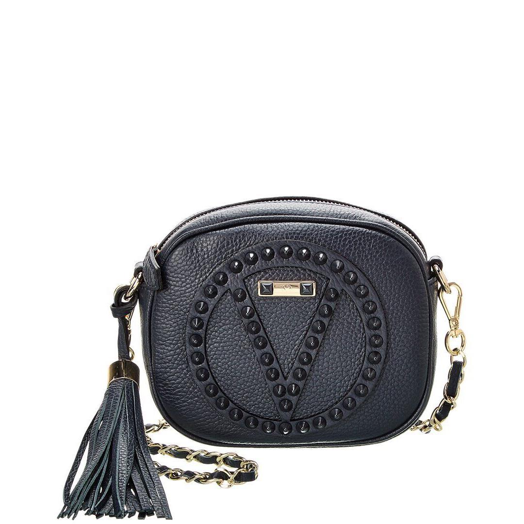 Valentino By Mario Valentino Nina Rock Leather Crossbody Women`s Blue