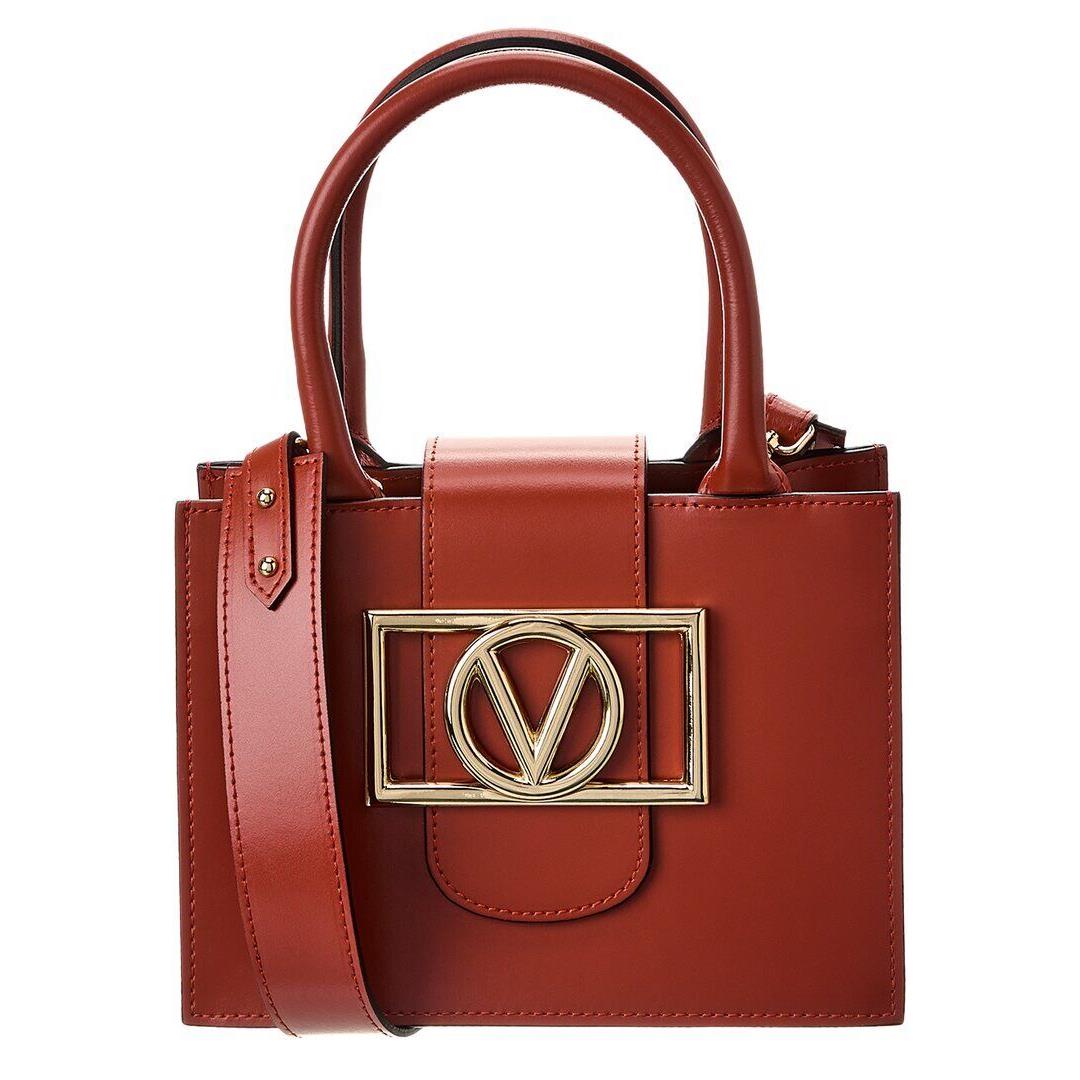 Valentino By Mario Valentino Aimee Super V Leather Tote Women`s Red