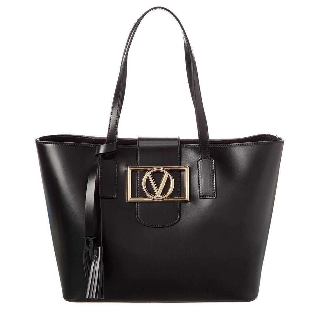 Valentino By Mario Valentino Marion Leather Tote Women`s Black