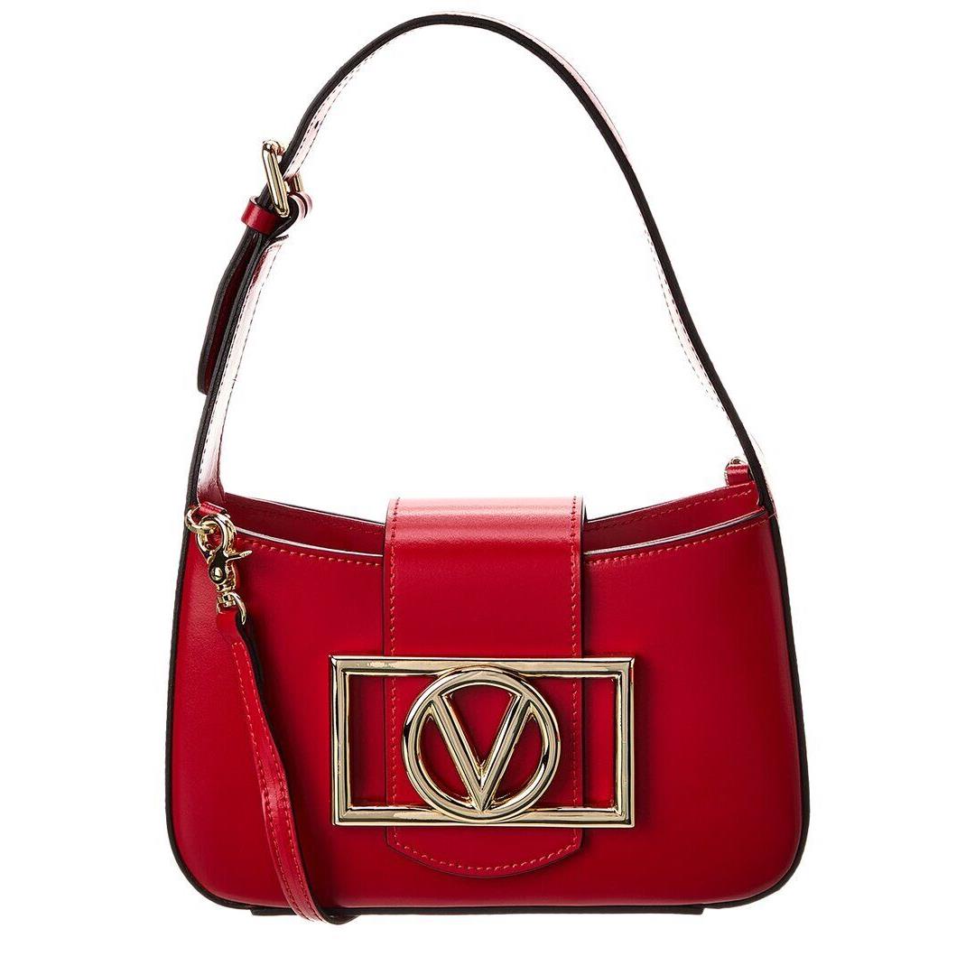 Valentino By Mario Valentino Kai Super V Leather Crossbody Women`s Red